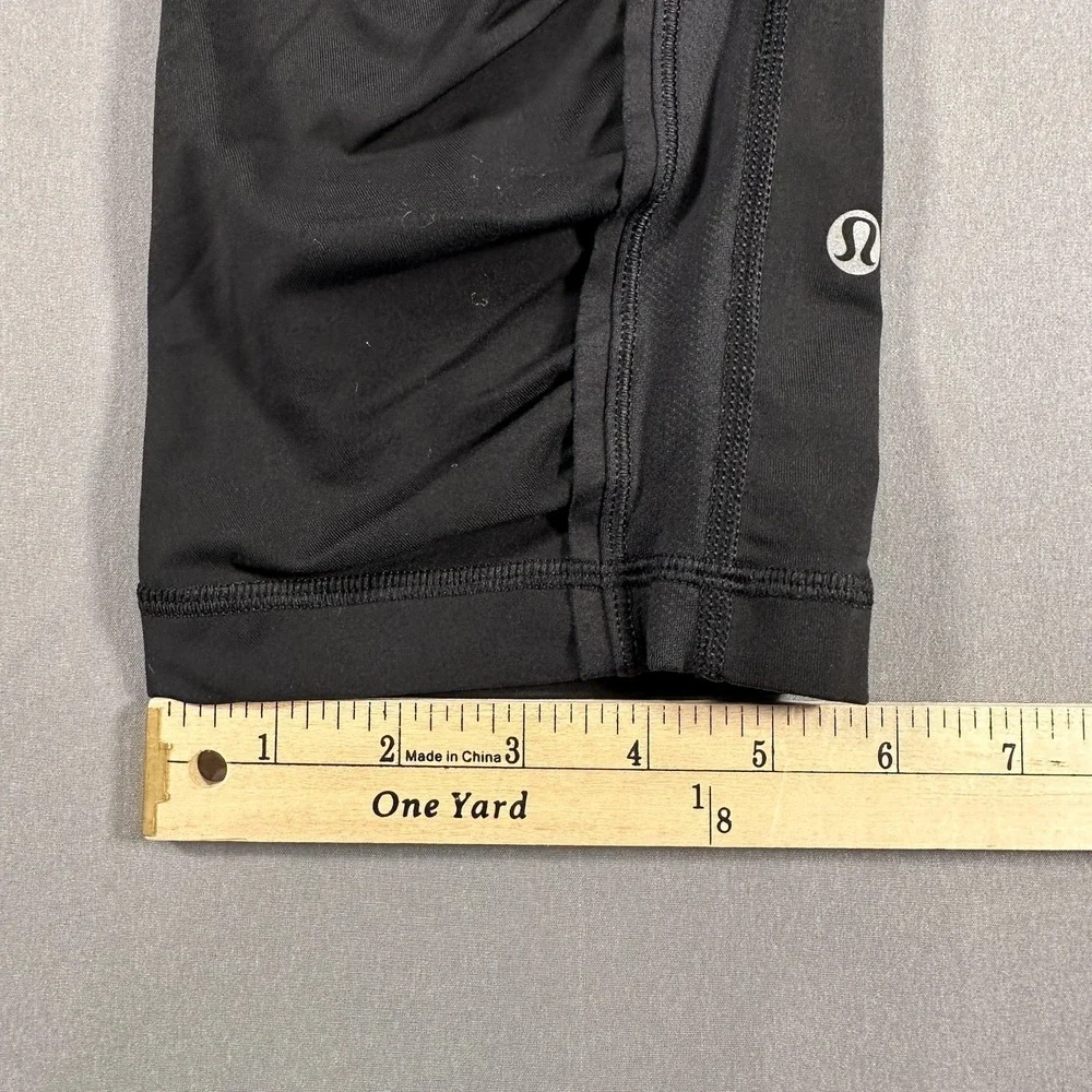 Lululemon Leggings Womens 10 Black Colorblock Capri Yoga Athletic Gym Ruched